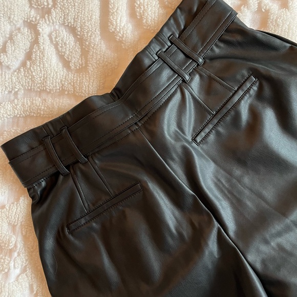 Zara Faux Leather Shorts - Picture 6 of 9